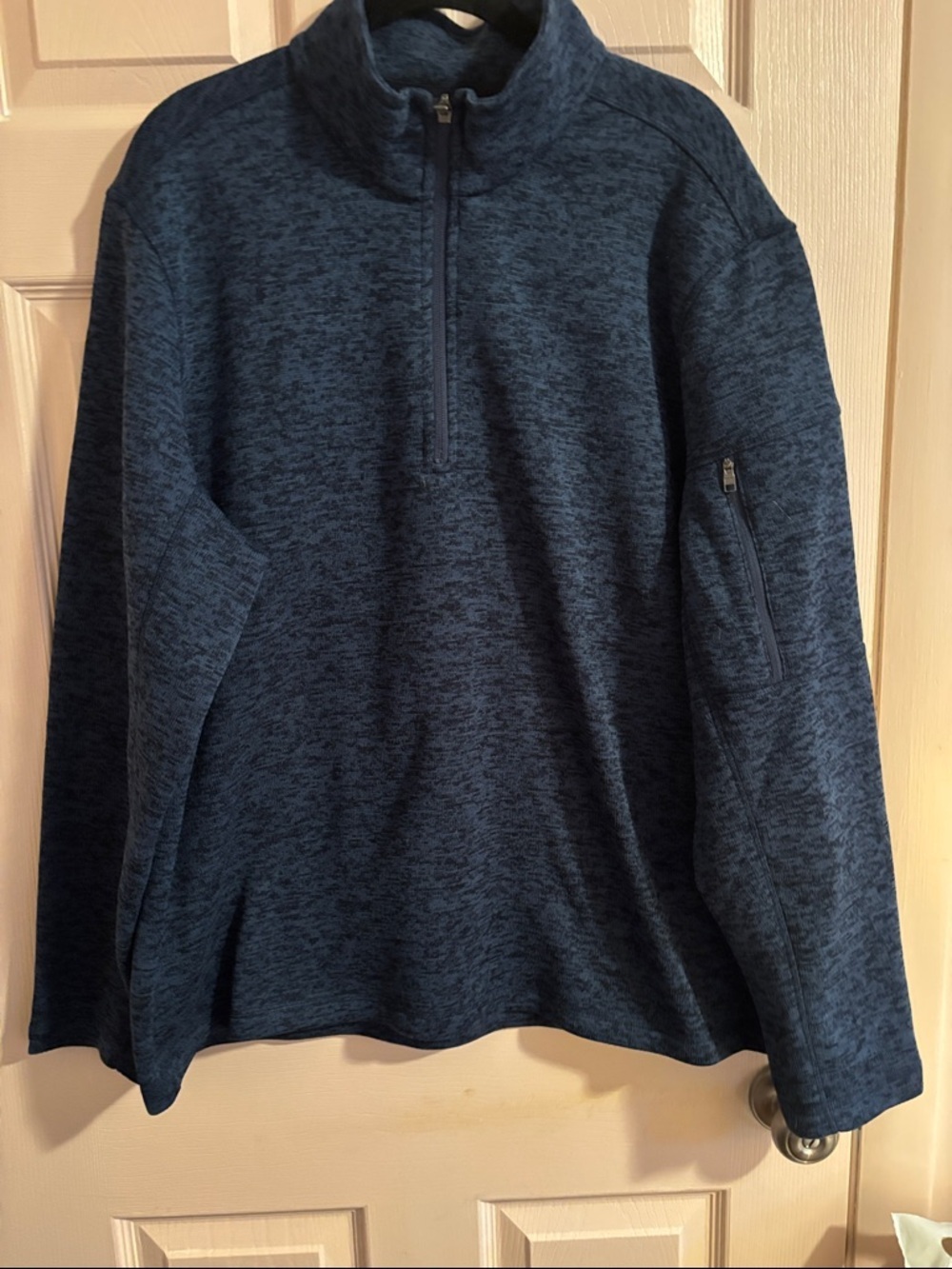Lands' End Men's Heathered Navy Half-Zip Sweater
